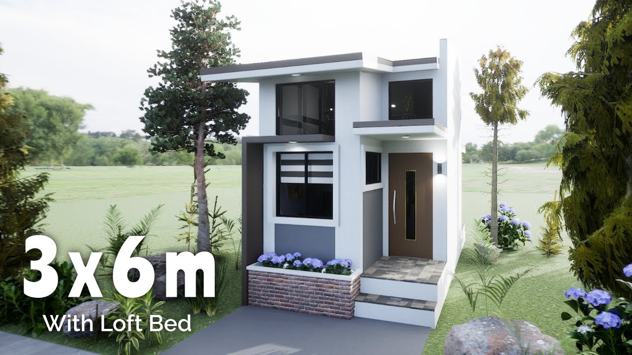 Couples Dream Home: 3x6 Meter Small House Design with Loft Bed and Modern Kitchen