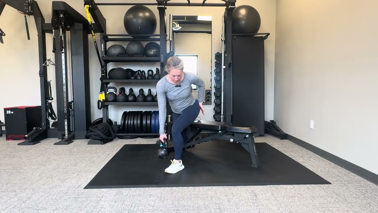 Rotational Bulgarian split squat