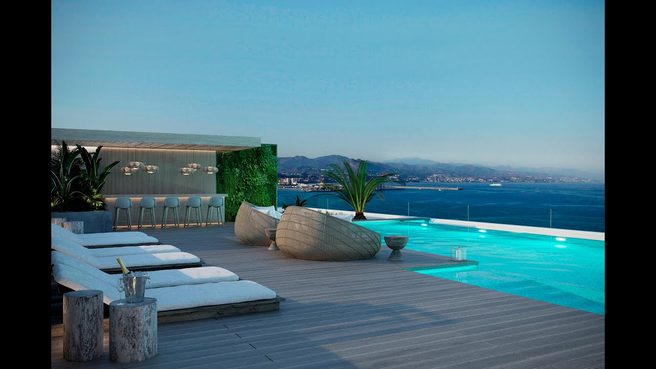 Sierra Blanca Tower in front the beach in Malaga city