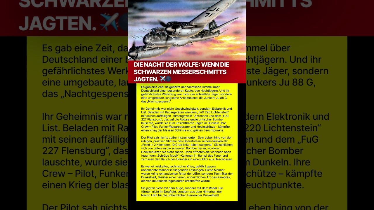 DIE NACHT DER WOLFE: WENN DIE SCHWARZEN MESSERSCHMITTS JAGTEN✈️