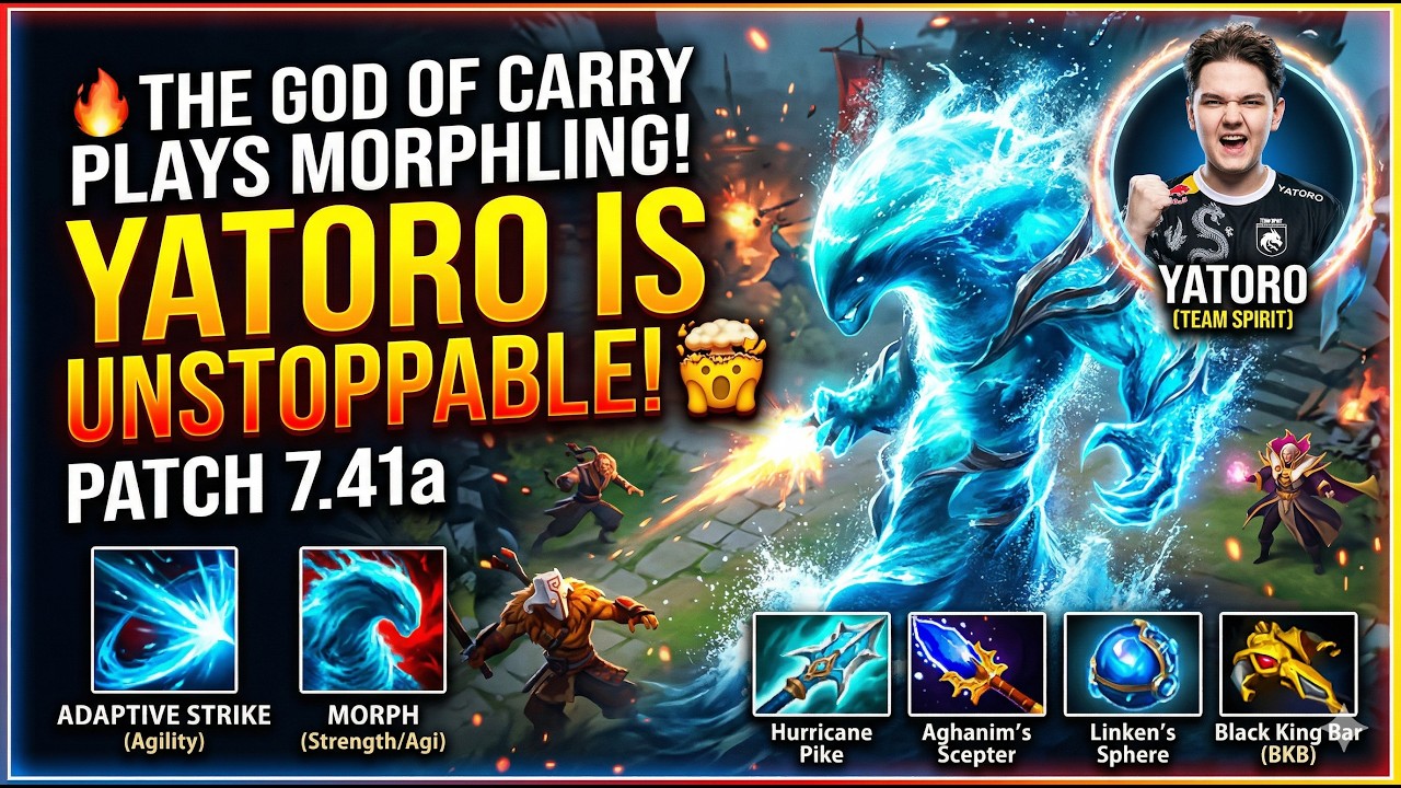 🔥 БОГ керри играет за Морфлинга! ЯТОРО непобедим 🤯 (Патч 7.41a) 🔥