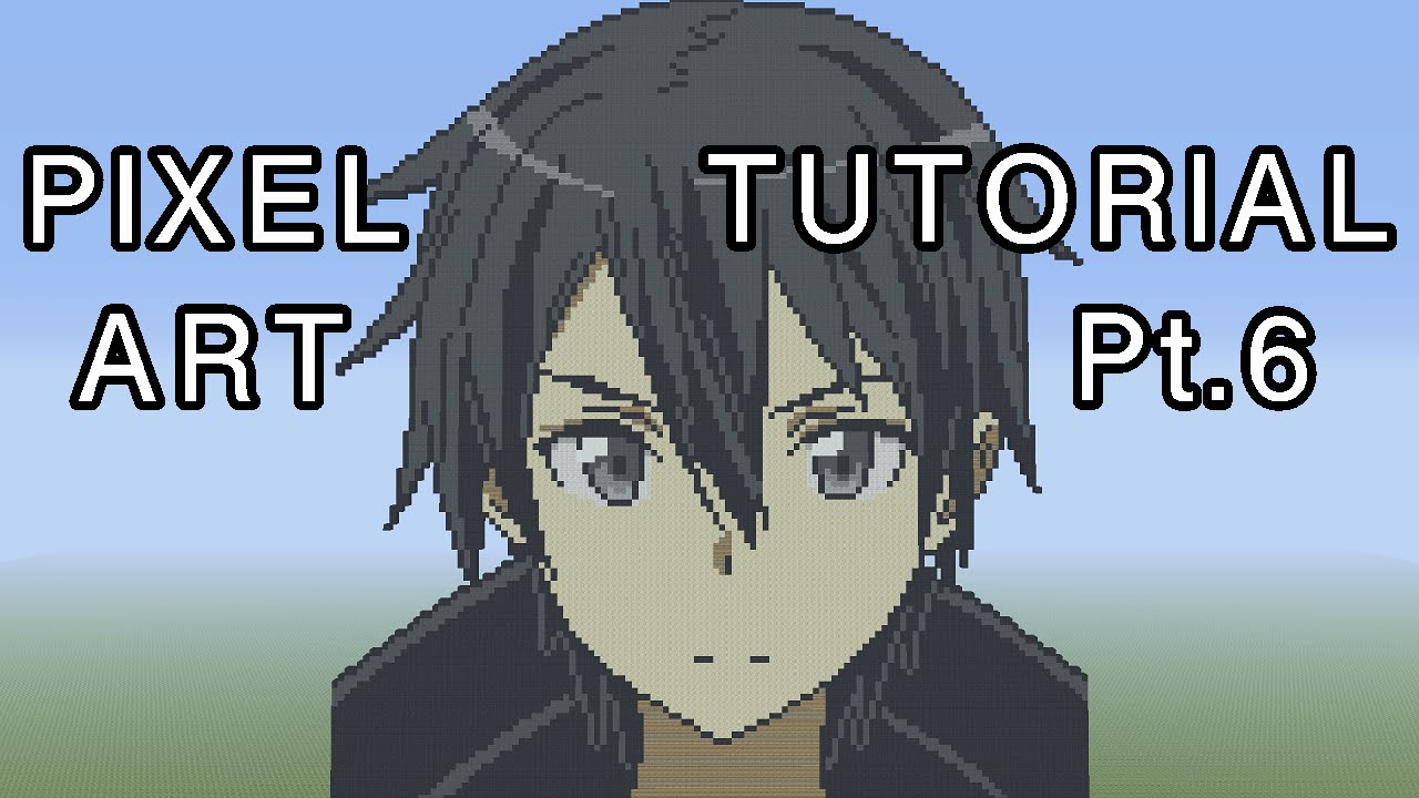 Minecraft Pixel Art Tutorial - Kirito (Sword Art Online) Part 6