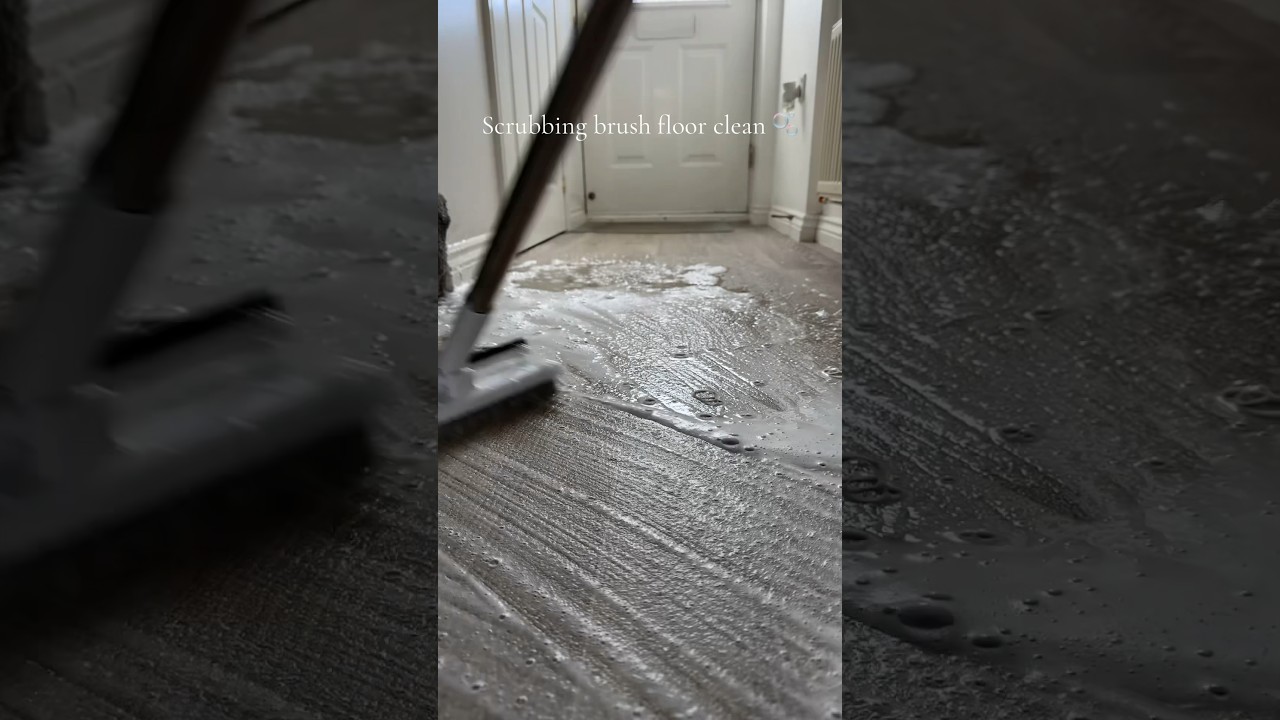 Scrubbing brush floor clean 🫧 