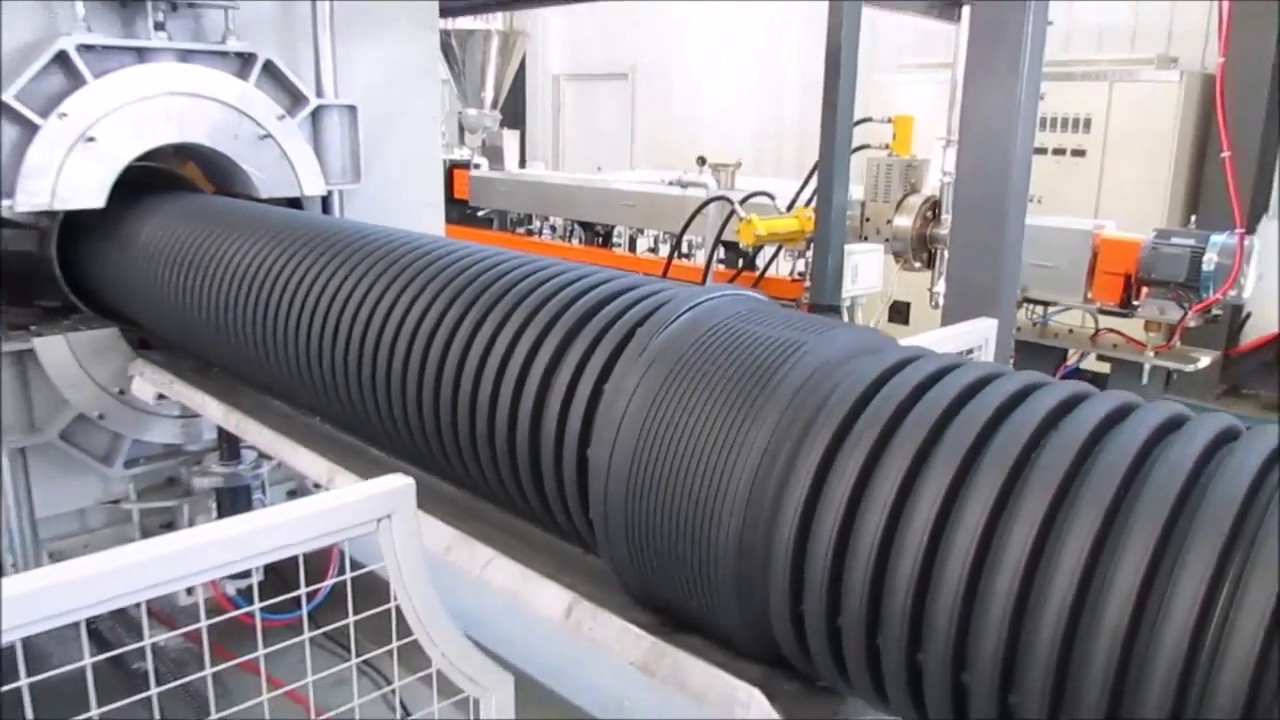 DALIAN SUNLIGHT: HDPE DOUBLE WALL CORRUGATED ( DWC) PIPE EXTRUSION LINE