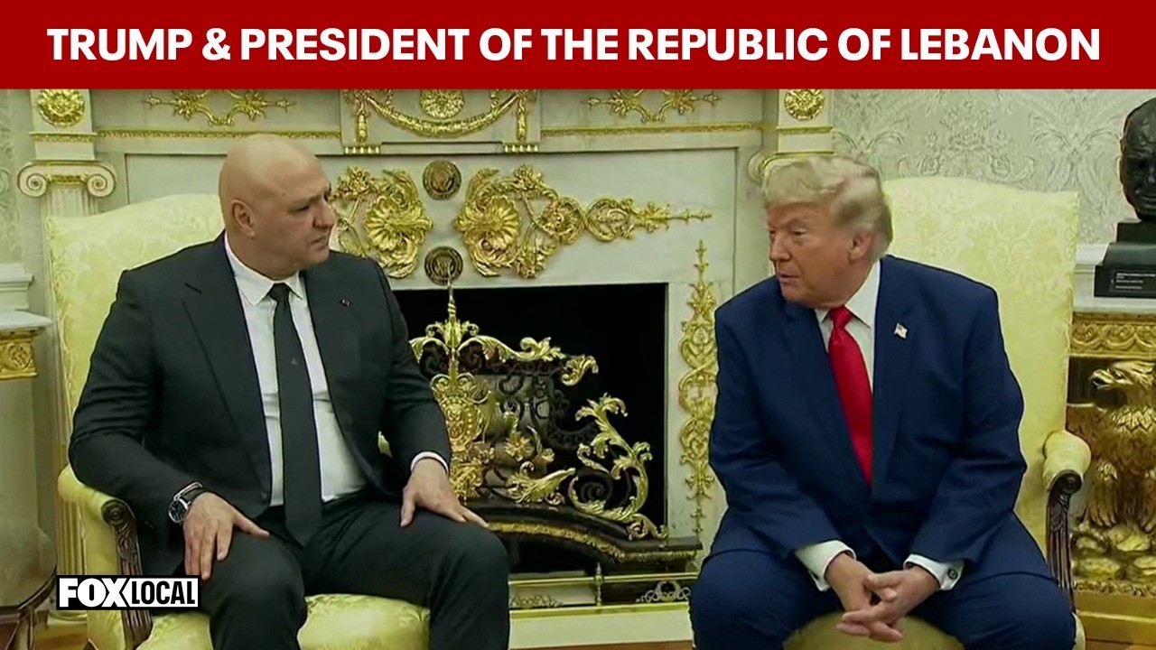 Президент Трамп встречается с президентом Джозефом Ауном Ливанской Республики