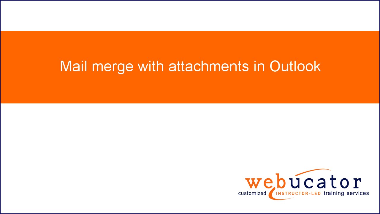 Mail merge with attachments in Outlook