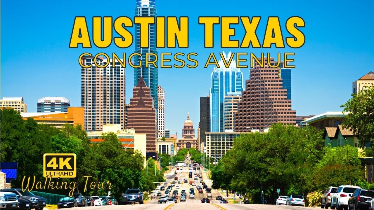 Walking Downtown Austin Texas - Congress Avenue | USA [4k UHD] January 2024