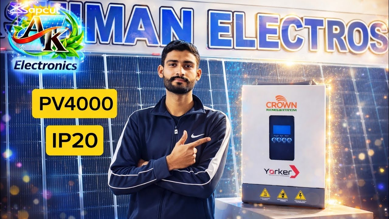 Crown PV 4000 Solar Inverter Unboxing | Yorker 3.6kW | Panel Capacity & Load Details