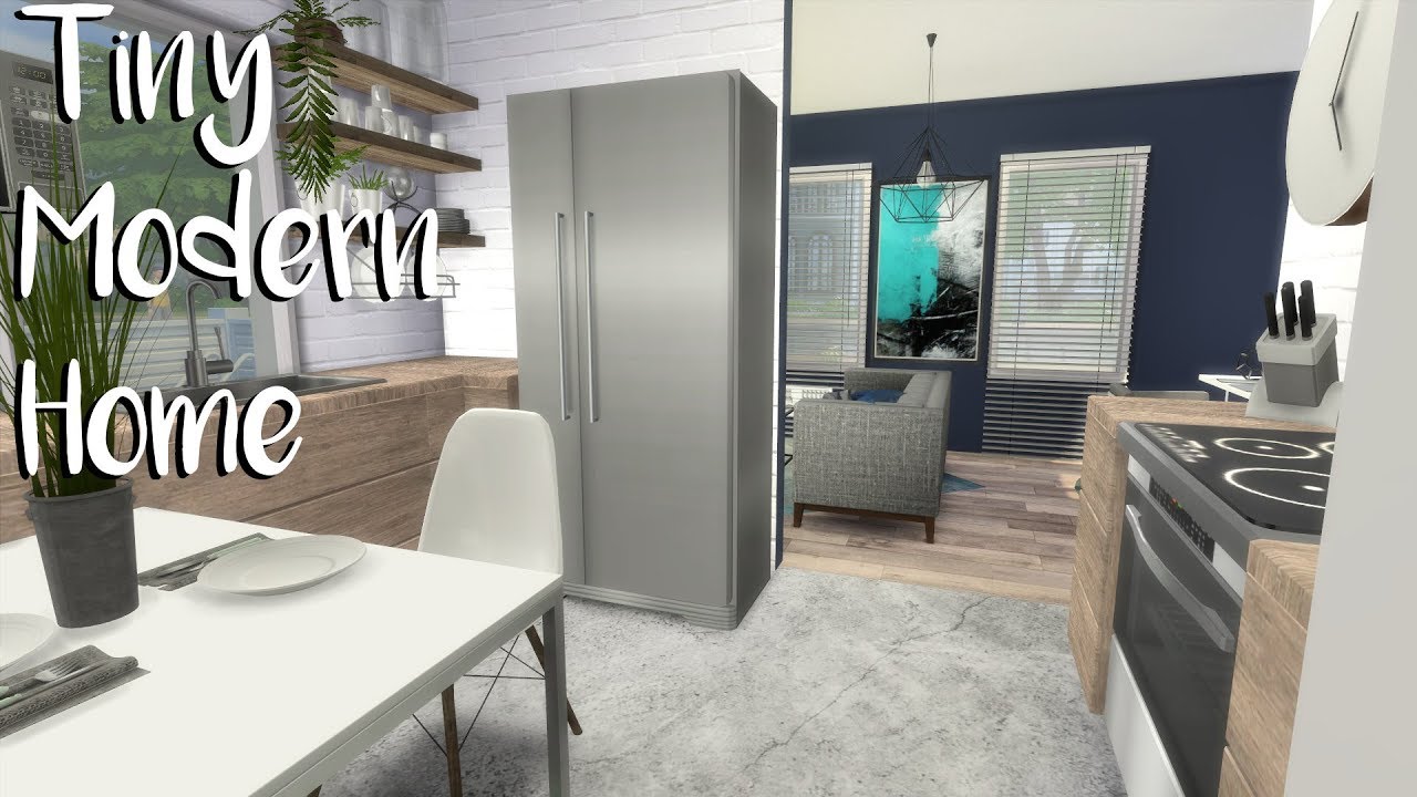 The Sims 4: Speed Build TINY MODERN HOME + CC Links