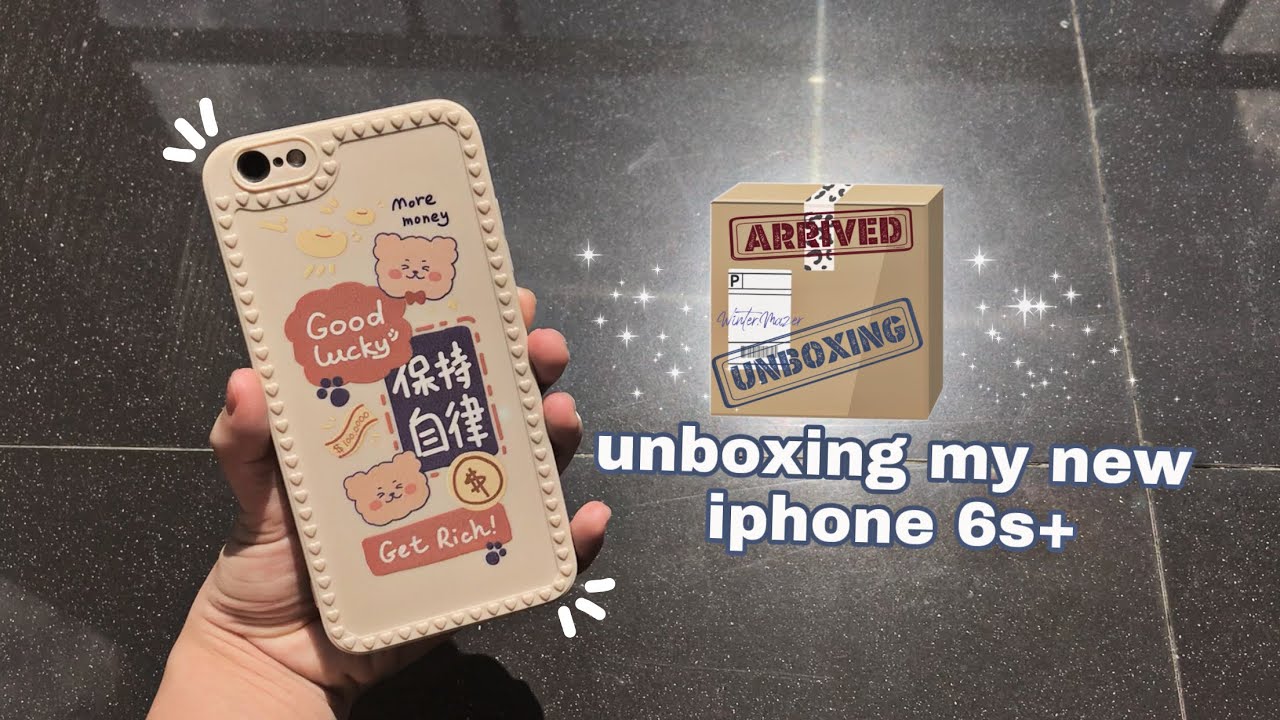 📦unboxing my new phone📱iphone 6s+ in 2021,aesthetic unboxing🧸🧺