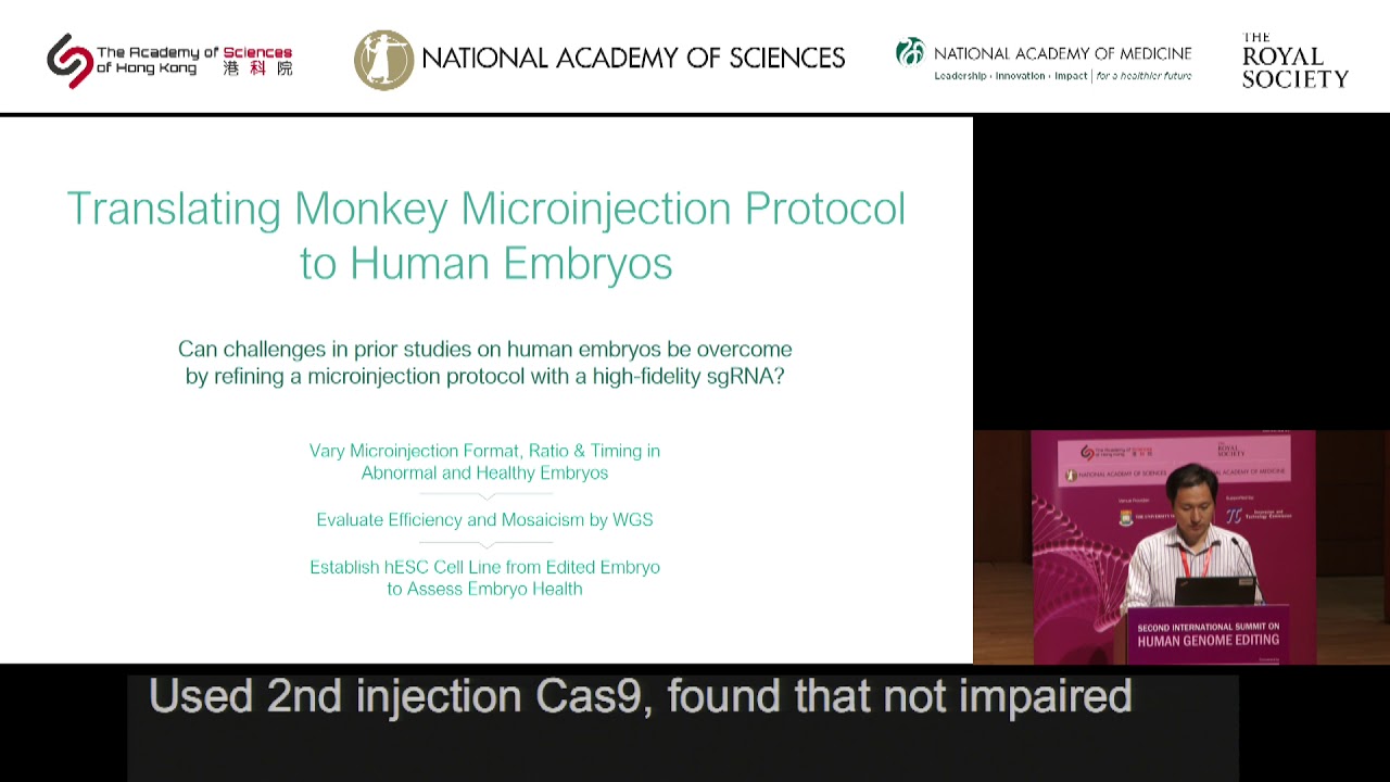 Presentation of Dr  He Jiankui on the Second International Summit on Human Genome Editing