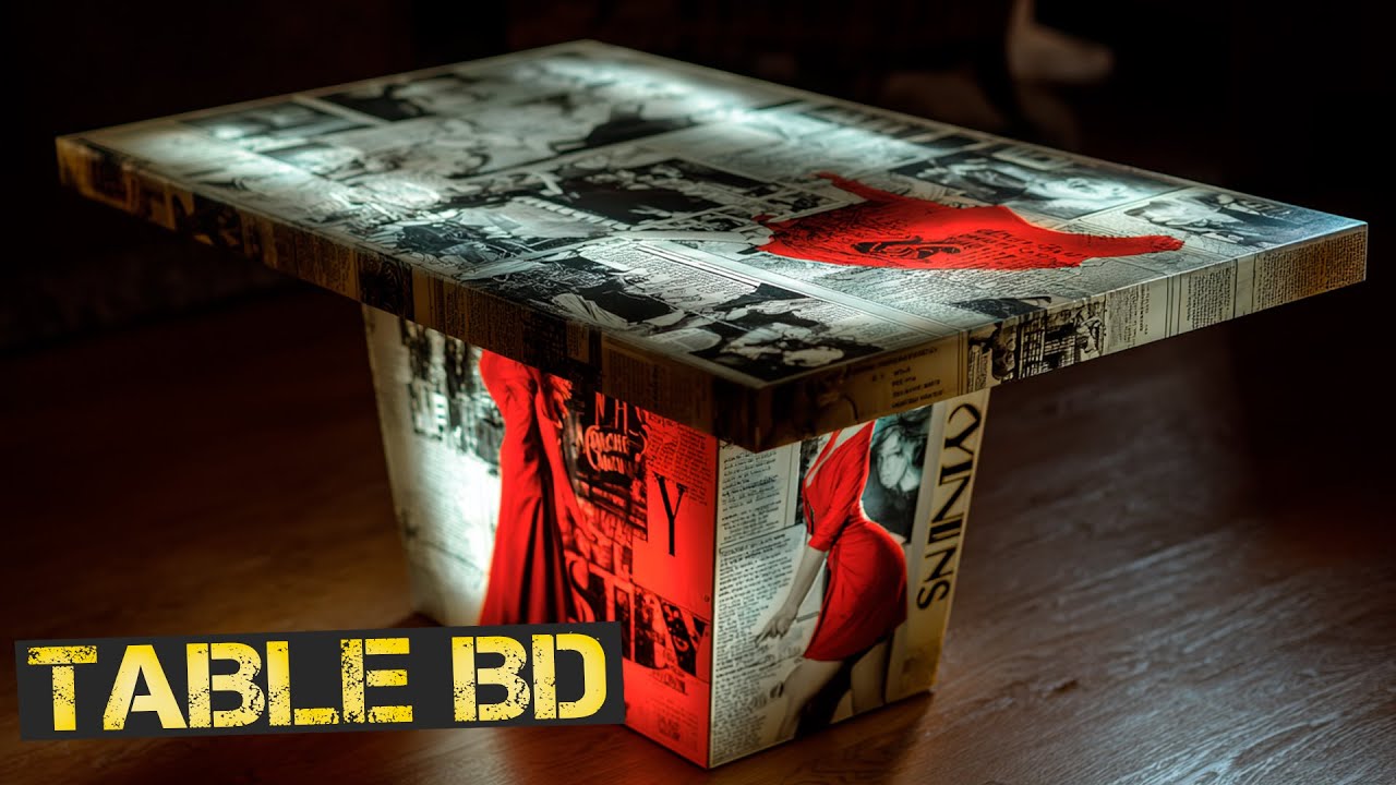Nous avons fabriqué une table inspirée de la vidéo légendaire.