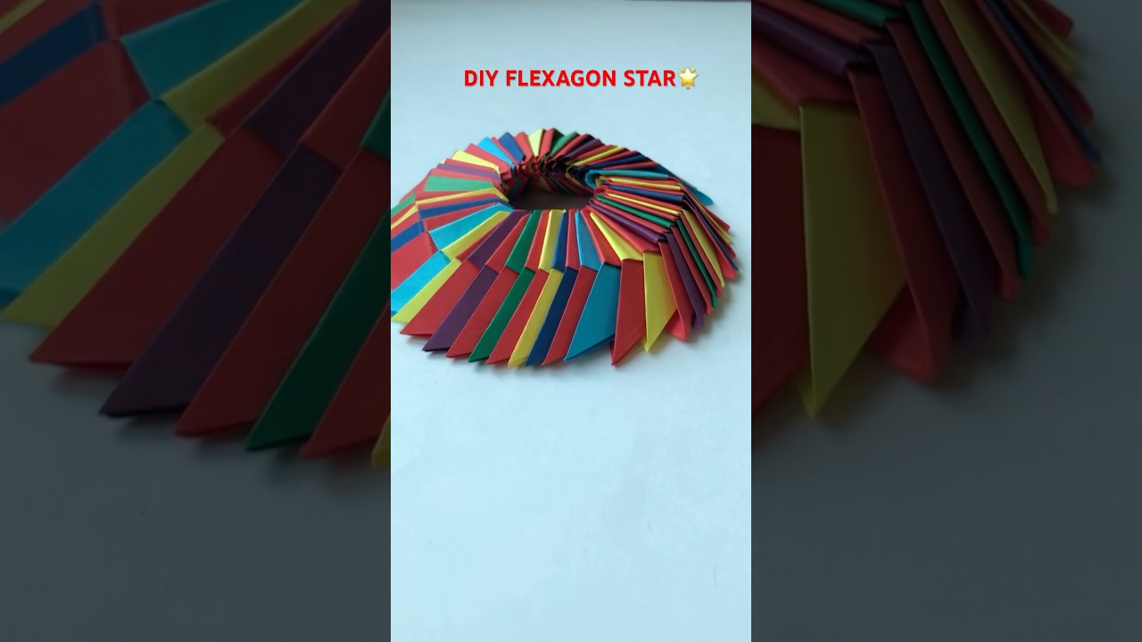 DIY How to make origami Flexagon star 🌟 #diy #origami #papercraft #flexagon #star #shorts