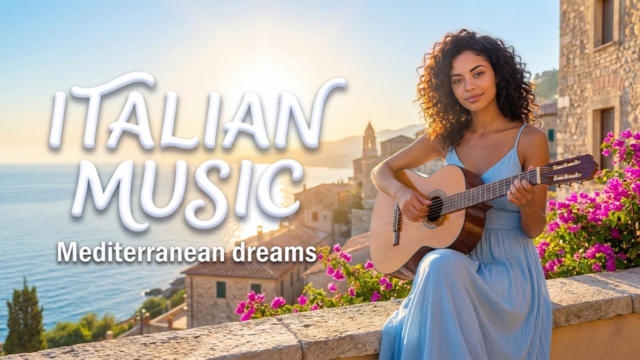Relaxing Italian Guitar Music | Italian Girl Guitar Chill with Scenic Coast & Mountains