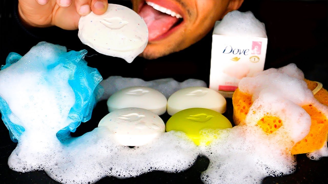 ASMR EDIBLE SOAP BARS WITH BUBBLES EATING *FAKE* MUKBANG 먹방 PRANK JERRY MOUTH SOUNDS NO TALKING