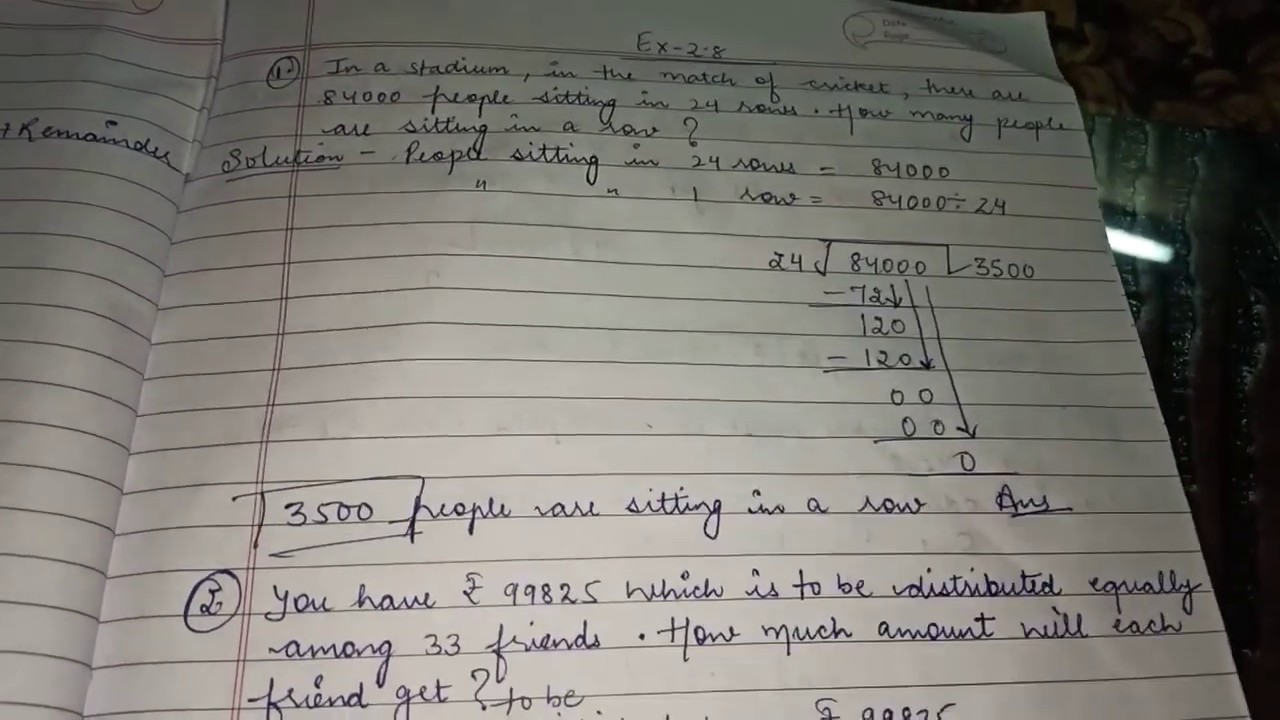 Ex-2.8 class-5th pseb Q-1to5