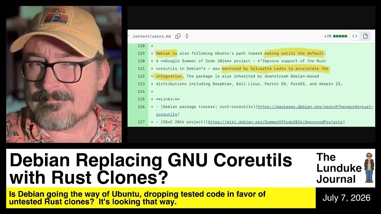 Debian заменяет GNU Coreutils на Rust-аналоги?