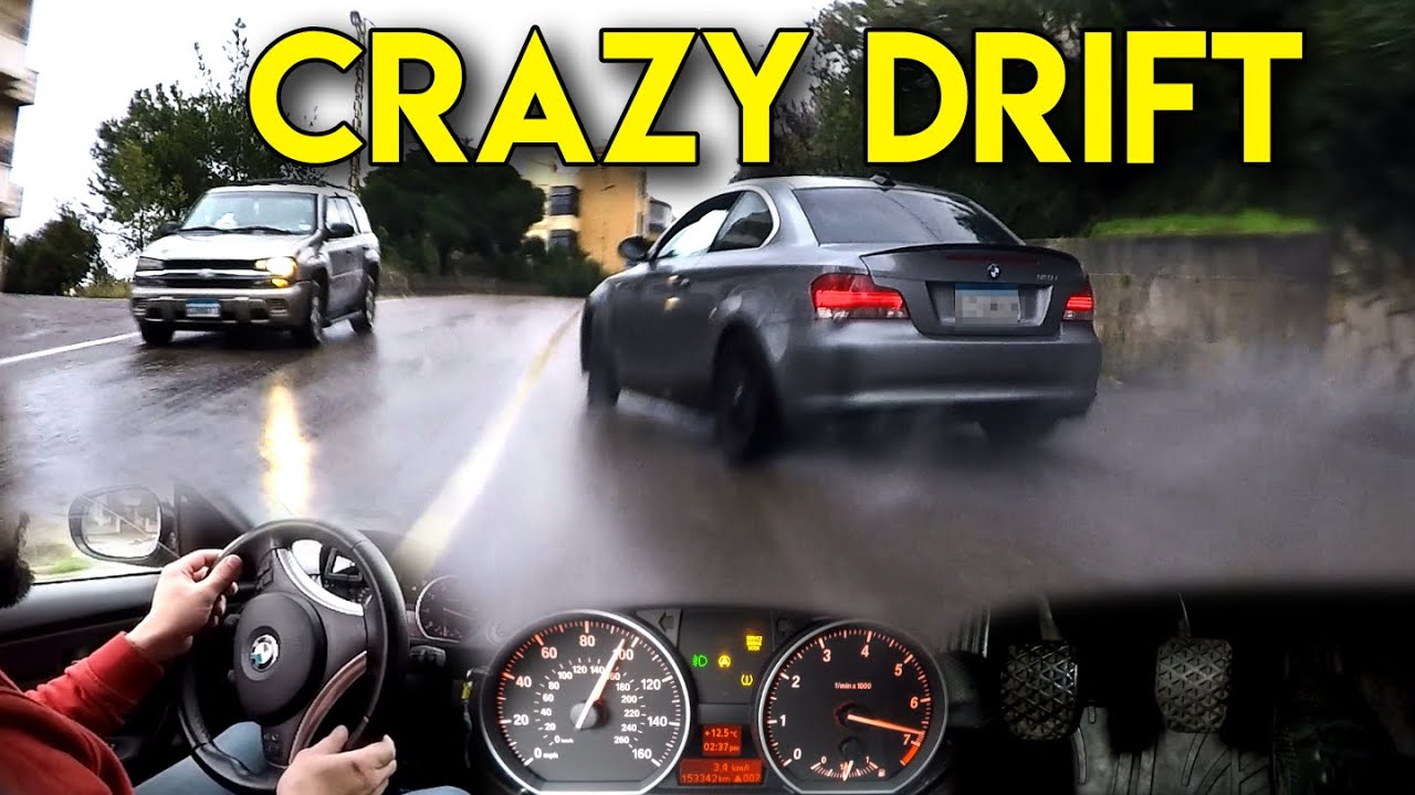 Crazy Street Drifting in the Rain - BMW E82 128i