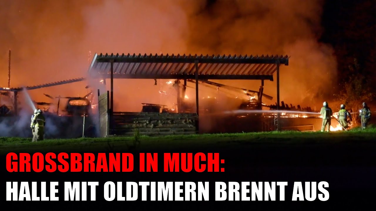 Großbrand in Much: Halle mit Oldtimern brennt vollständig nieder | 14.10.2025