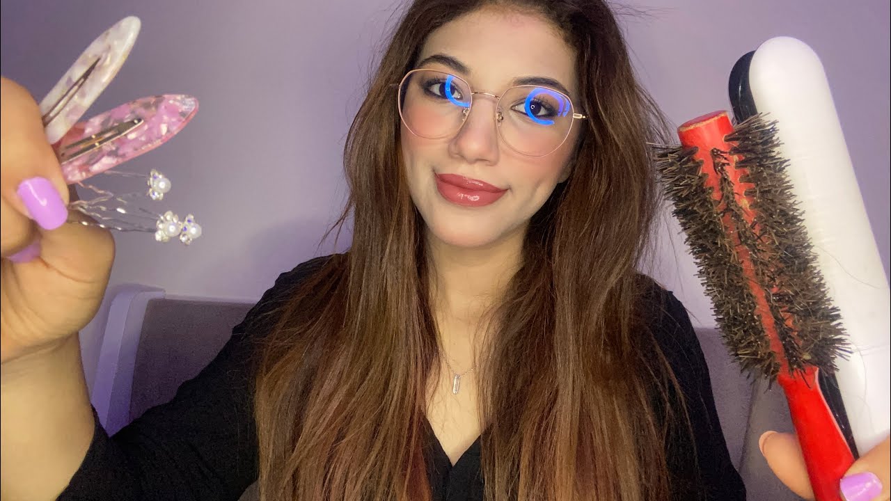 ASMR Straightening & Styling Your Hair 🎀🖤+ A Quick Haircut 💇‍♀️(Fast & Aggressive - Soft Spoken)