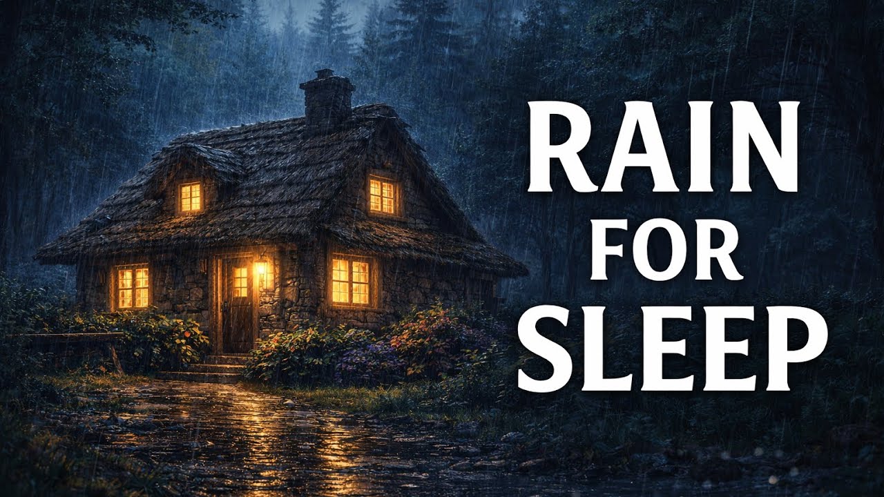 Rain Sounds for Sleeping | Cozy Forest Cabin Rain Ambience