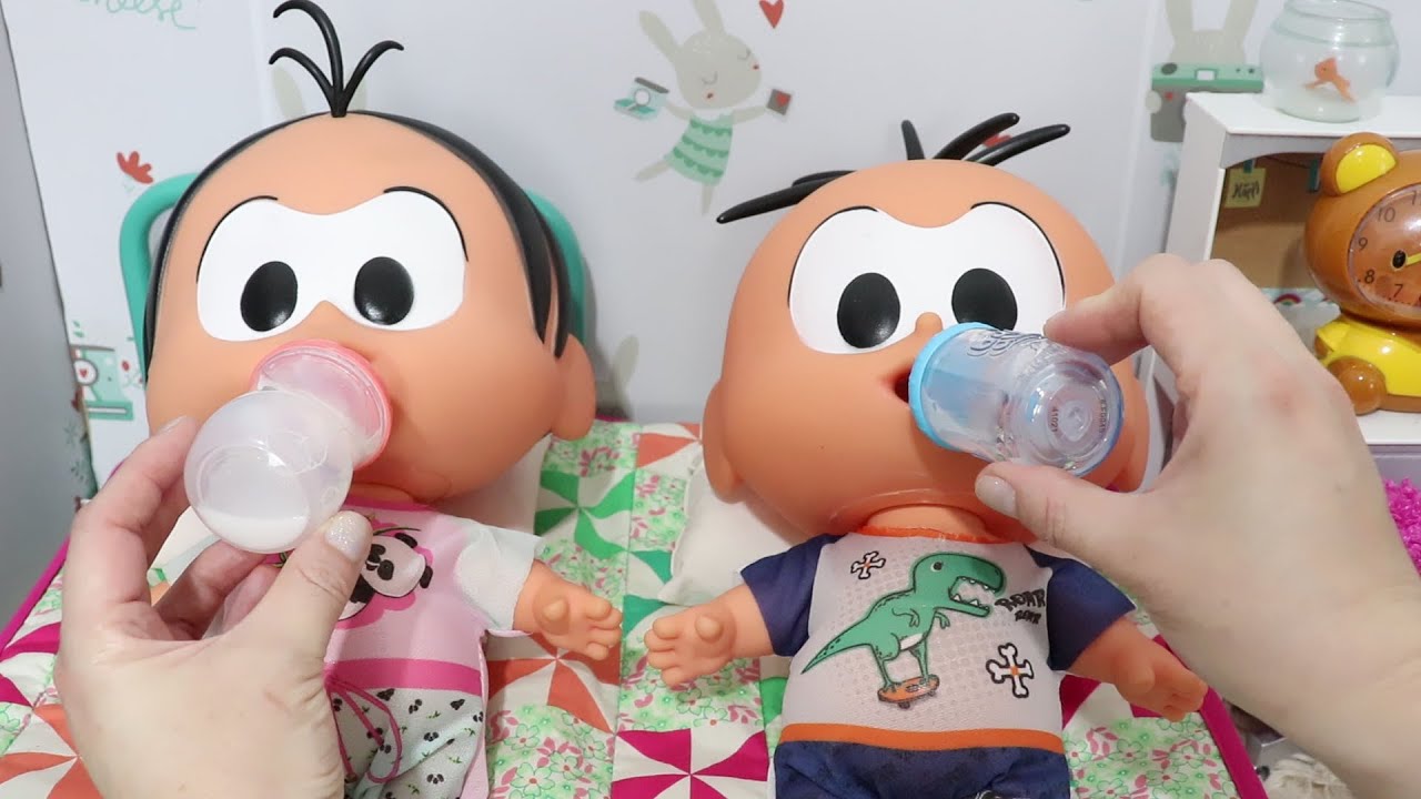 MÔNICA E CEBOLINHA TOMANDO MAMADEIRA ANTES DE DORMIR