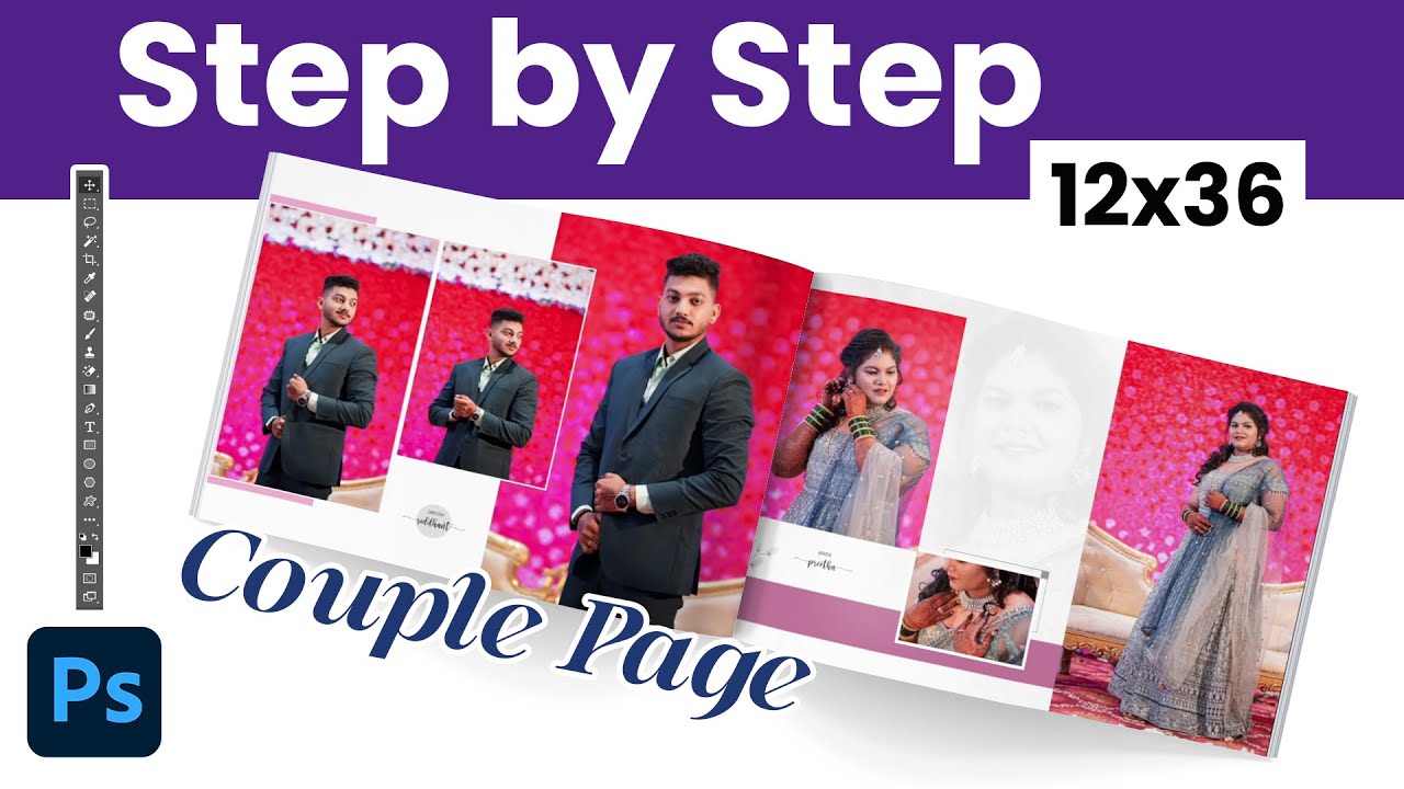 Reception Couple Wedding Album Page Design In Photoshop