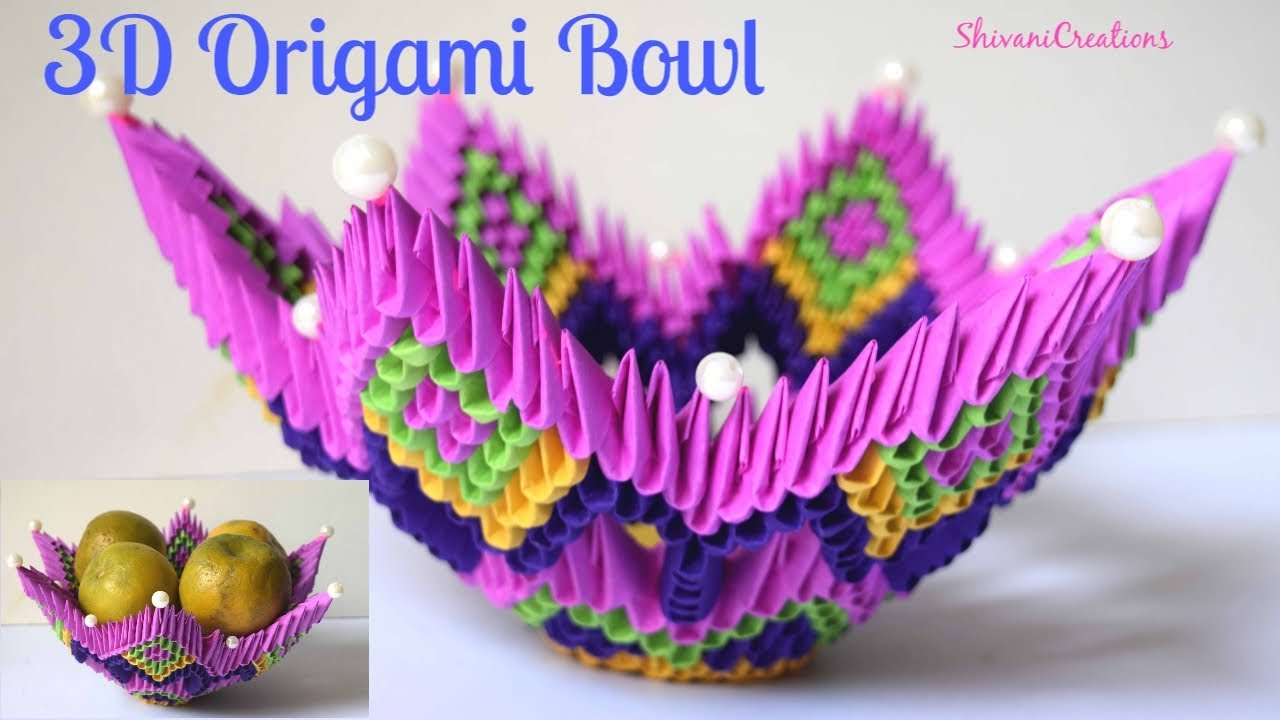 3D Origami Bowl/ Paper Basket