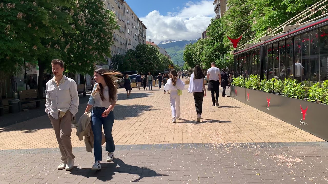 Short walk on Vitoshka High Street in Sofia, Bulgaria