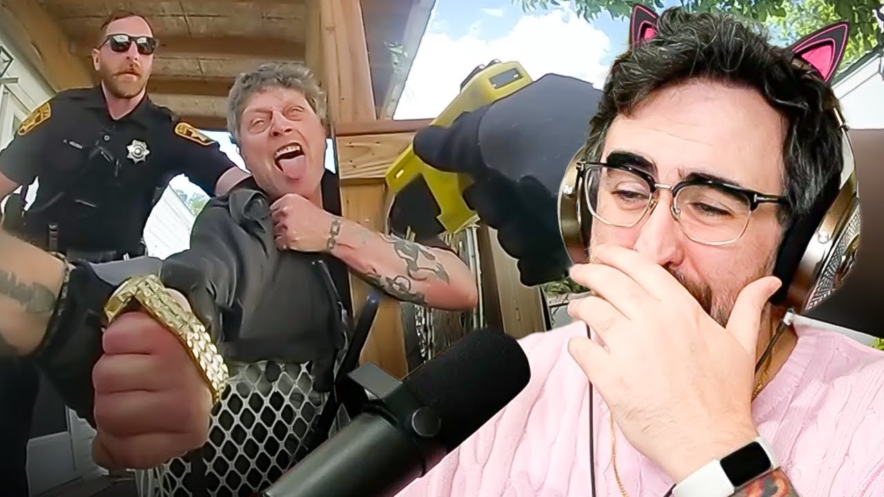 Insane Man Laughs At Taser