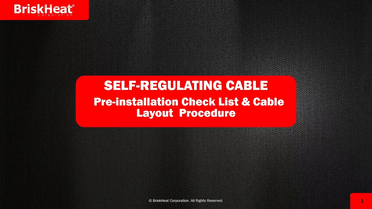 BriskHeat TechTalk #1 - Prepping Installation for Self-Regulating Heating Cable