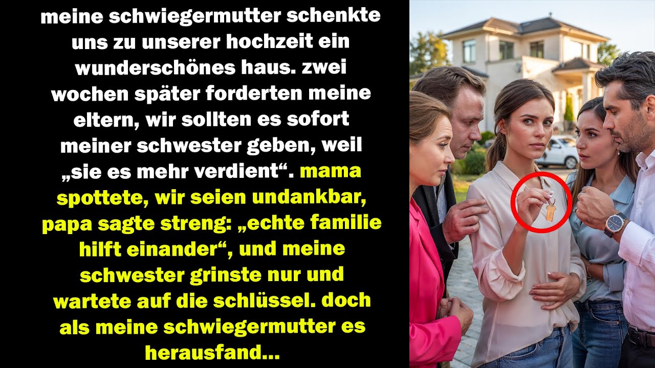 meine eltern wollten unser hochzeitshaus meiner schwester geben doch meine schwiegermutter erfuhr es