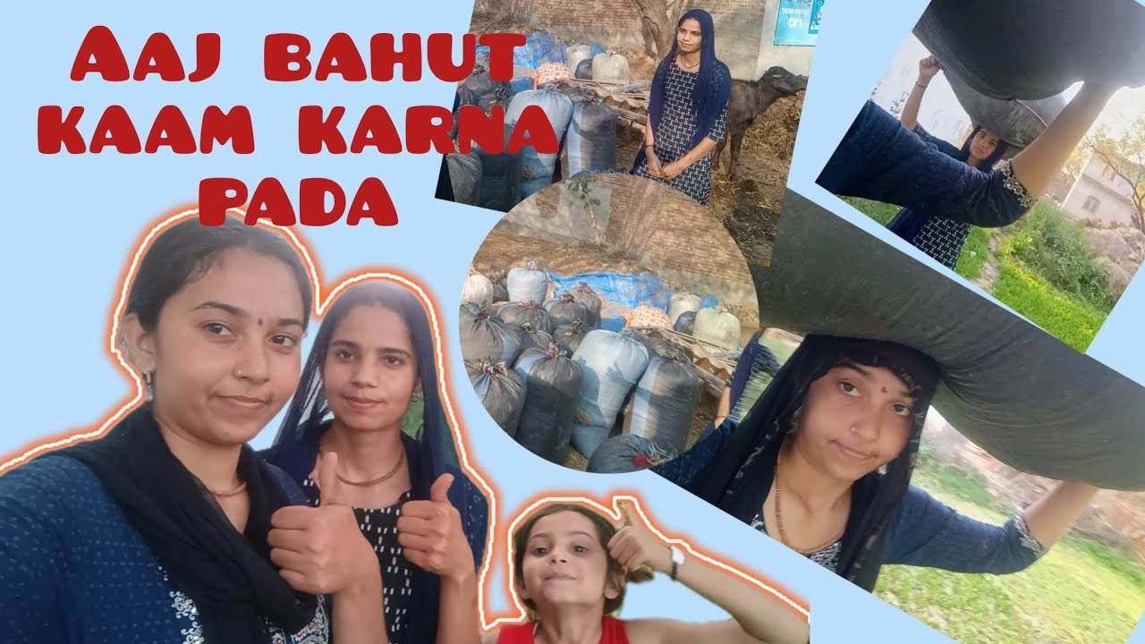 सर पर धोना पड़ा पराल | Had to wash the straw on the head | @Bindassgirl123t 