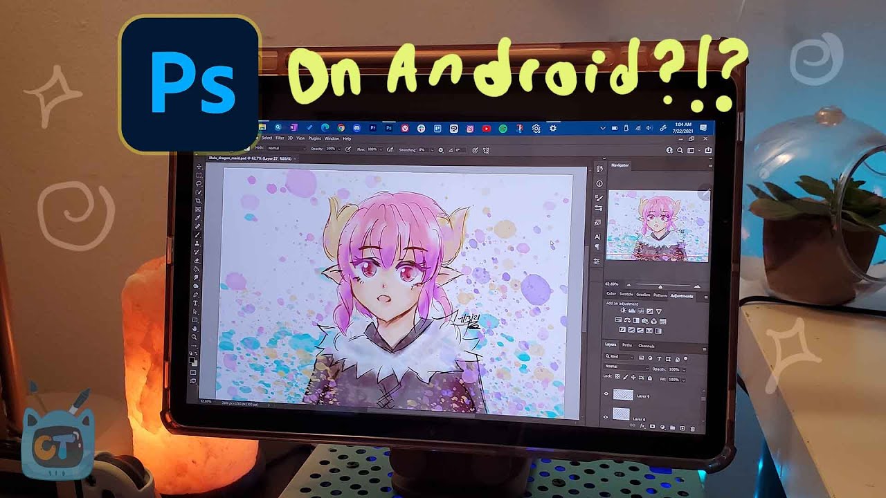 ✏️Photoshop на планшете S7🥕Функция второго экрана Samsung 🌱 Рисунок горничной-дракона Илулу