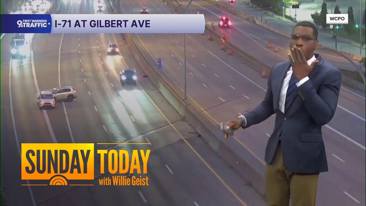 Traffic Reporter Nearly Slips up While Witnessing Car Crash