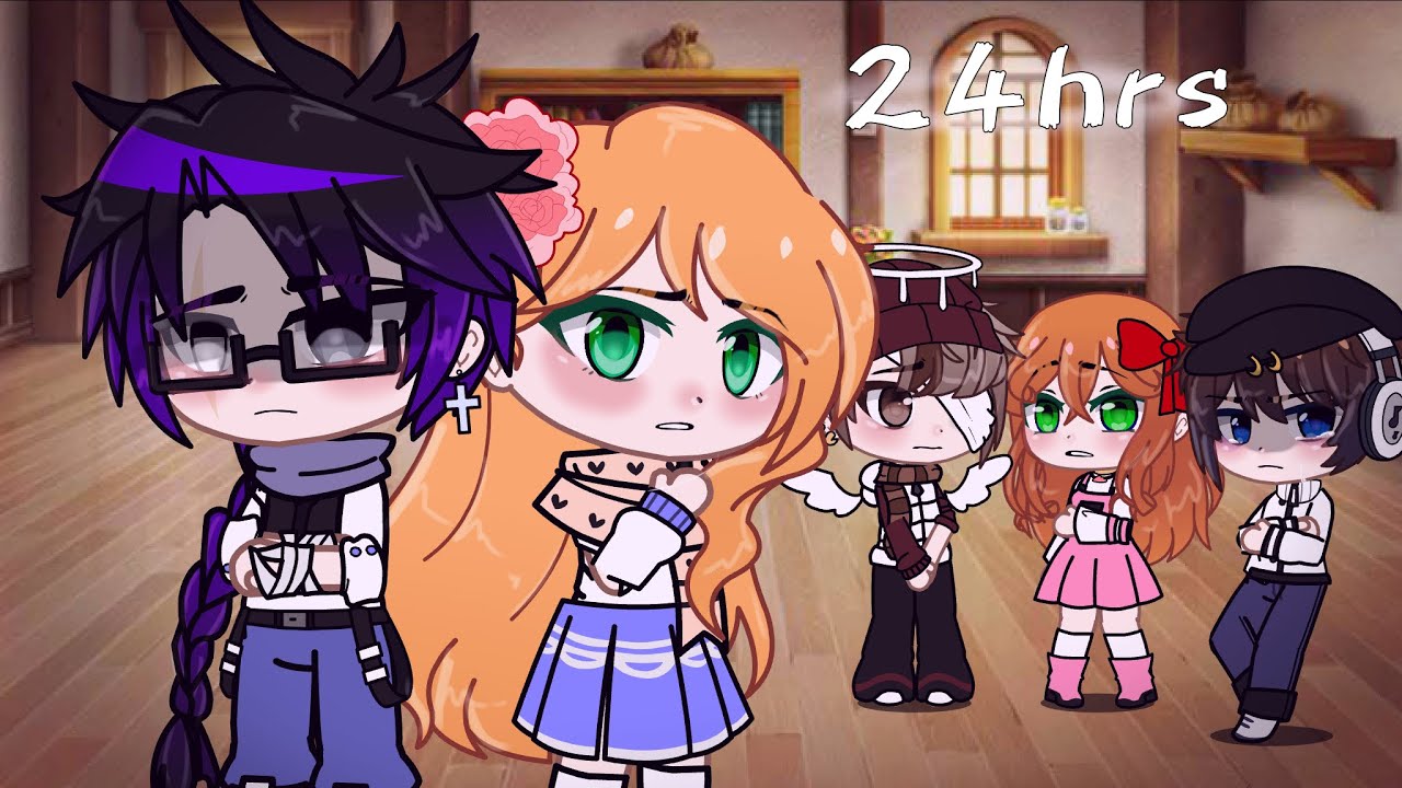 Gacha club || aftons stuck in a room for 24hours challenge ||
