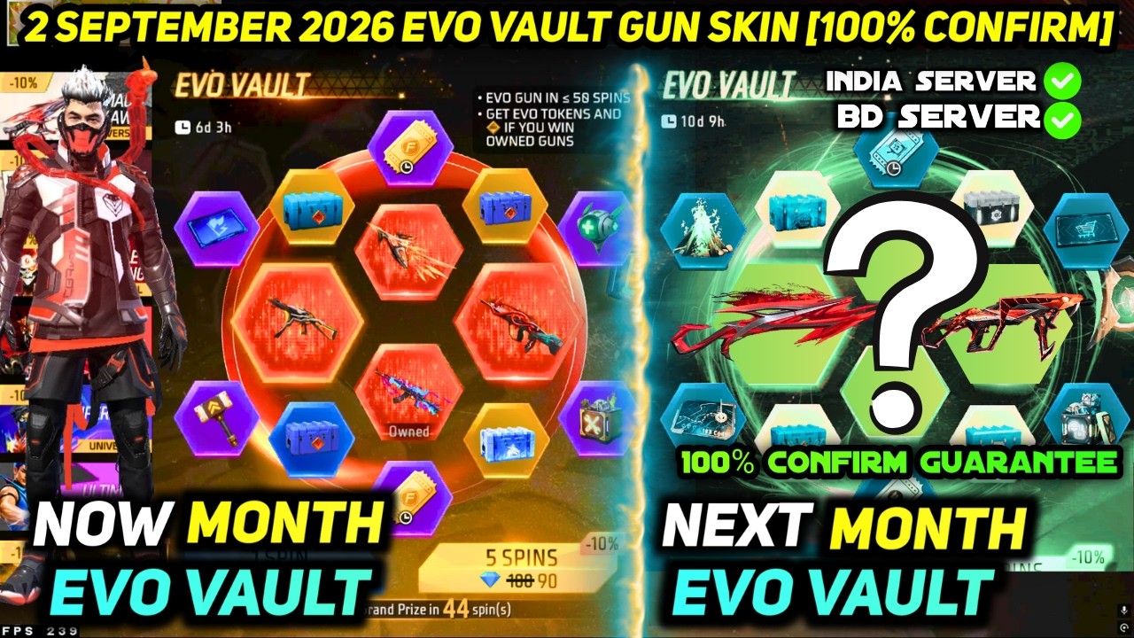 100% *CONFIRM* NEXT EVO VAULT SEPTEMBER MONTH 2026 FREE FIRE | NEW 2 SEPTEMBER EVENT EVO GUN SKIN