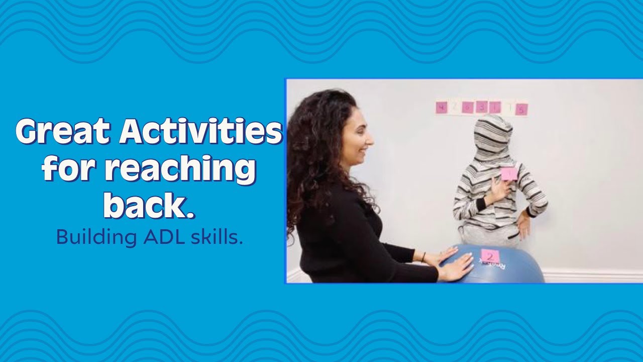 Great activities for reaching back! Building ADL skills. 💪👐🤩