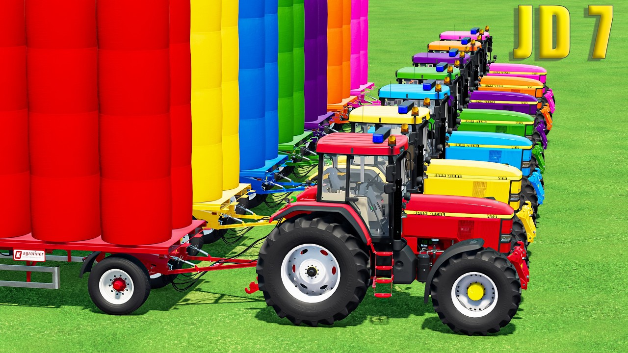 Transport Of Colors! John Deere 7R Series VS OVERLOAD Trailers! - Farming Simulator 22