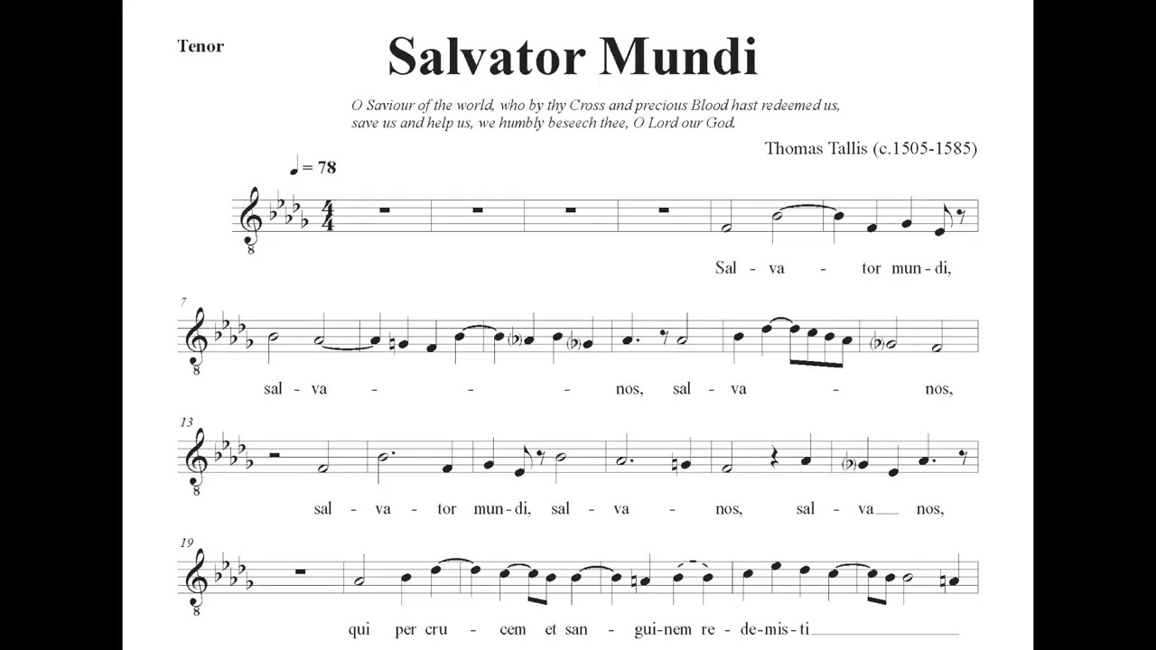 Salvator Mundi Tallis   Tenor