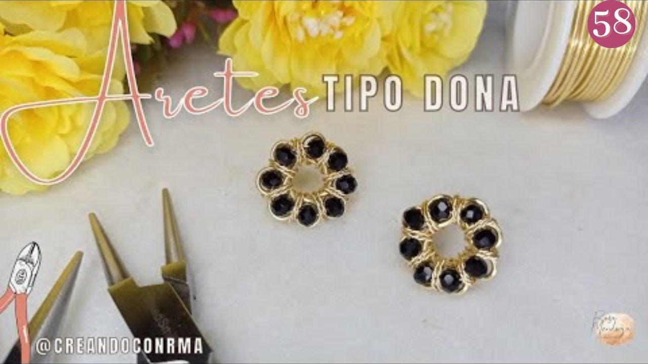 Como hacer ARETES TIPO DONA  ~ zarcillos tipo pin en  #alambrismo