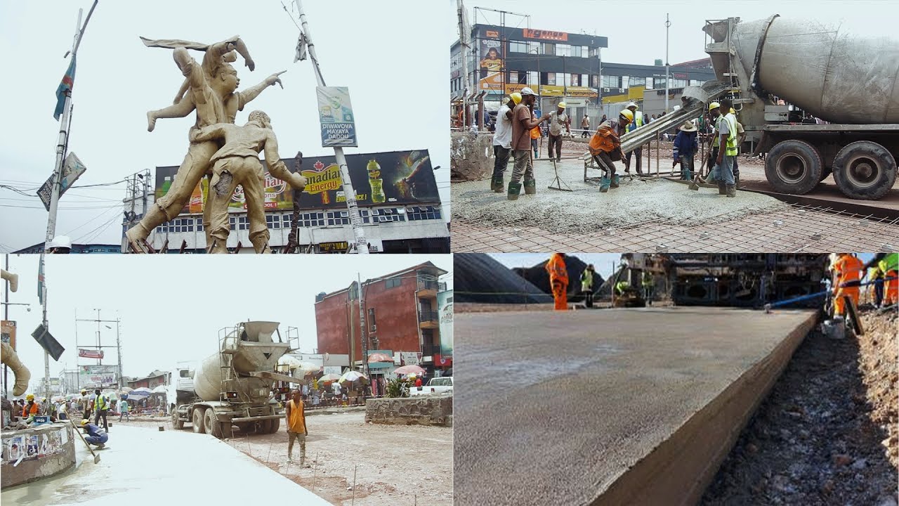 🚧 KINSHASA EN CHANTIER : B&Eacute;TONNAGE DU ROND-POINT MONGO &Agrave; MATETE &ndash; LE D&Eacute;VELOPPEMENT CONTINUE !