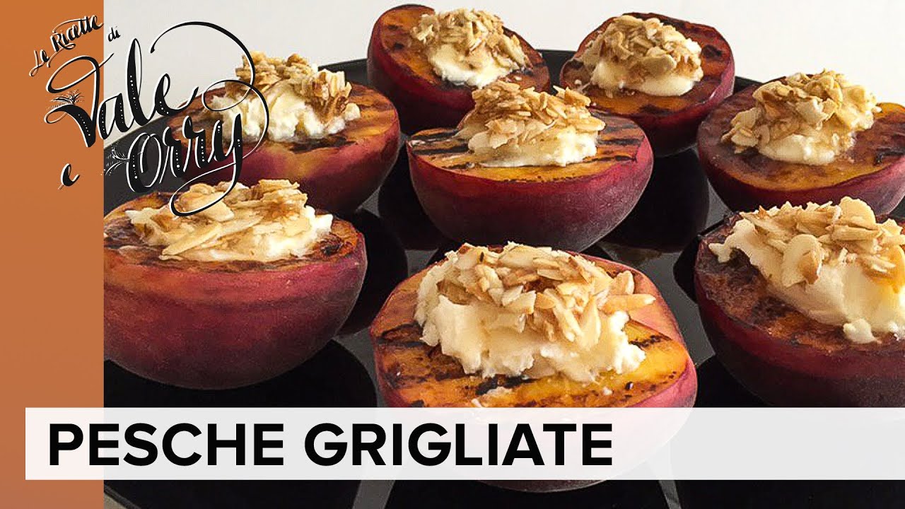 PESCHE GRIGLIATE con MASCARPONE e MIELE | Dessert facile e veloce | Grilled Peaches
