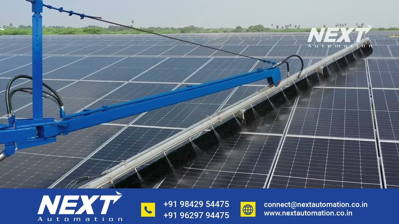 Solar Panel Cleaning Tractor 26 feet brush | Next Automation | Automated PV Cleaning machine