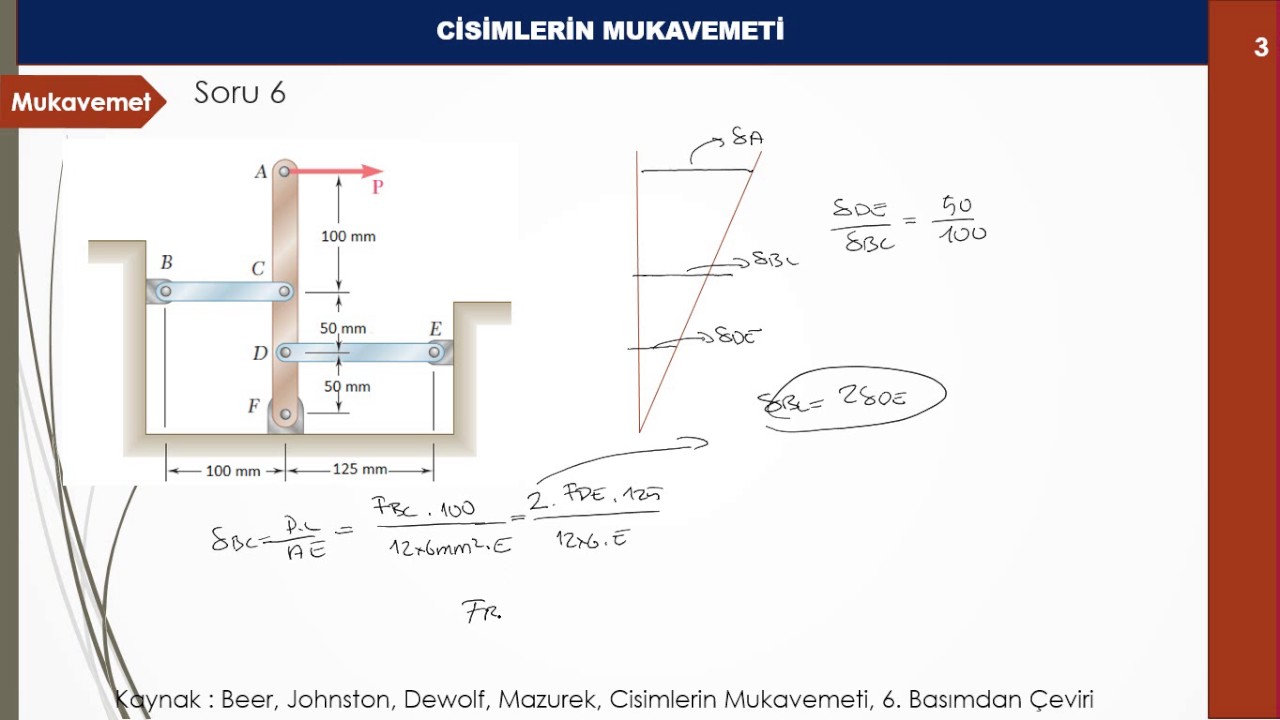 Mukavemet 1 Gerilme Soru Çözümü -soru6