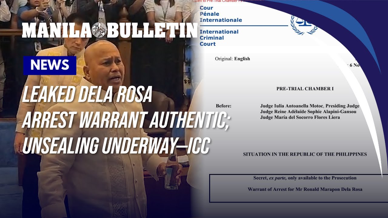 Leaked Dela Rosa arrest warrant authentic; unsealing underway&mdash;ICC