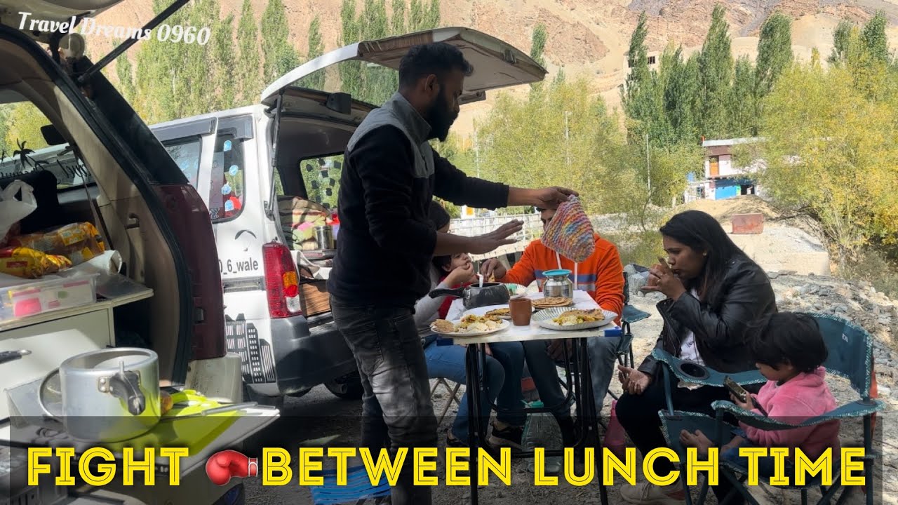 Fight 🥊between lunch time | Delicious Fried Brinjal #goa #mahindra #viralvideo #cooking #ladakh