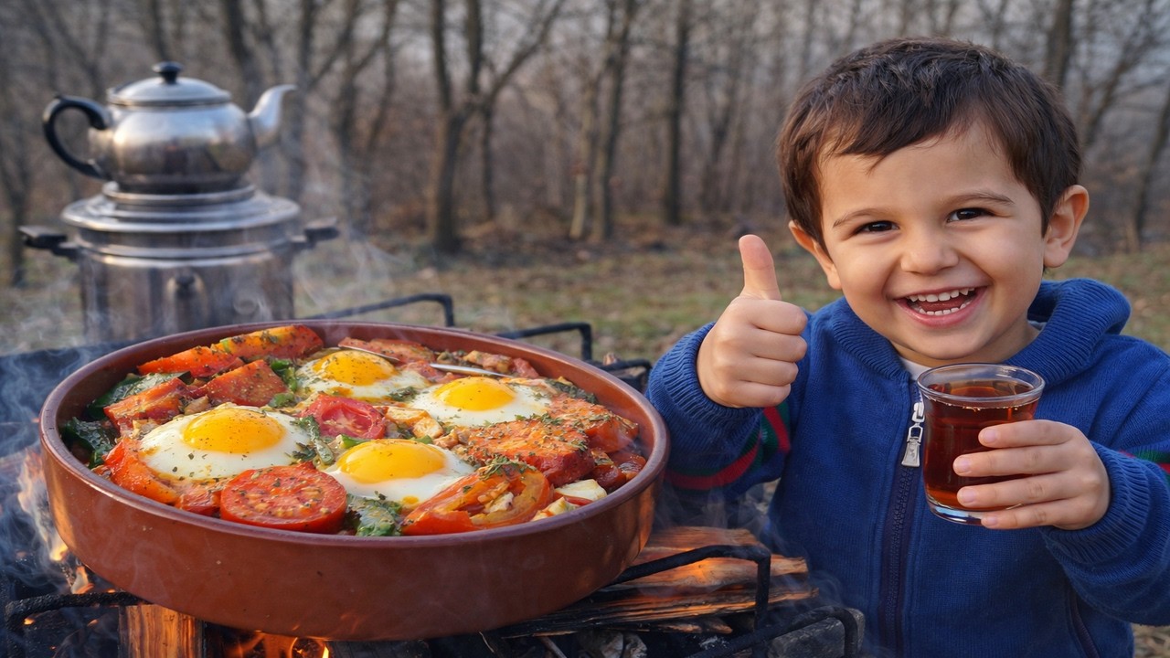 Traditional Village Winter Meal | Clay Pot Breakfast on the Campfire + Hot Samovar Tea