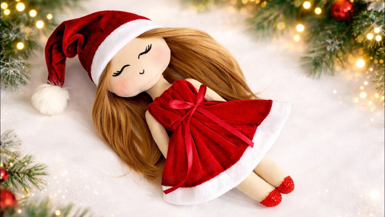 آموزش طراحی چشم عروسک فرشته | ساخت شابلون چشم برای عروسک پارچه‌ای| Christmas doll|عروسک کریسمس 🎇🪆🍻🥧
