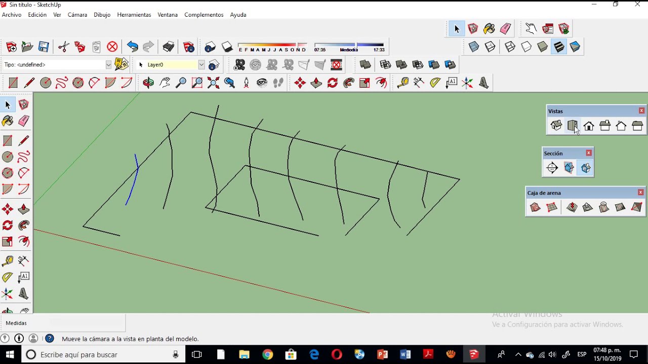 LEVANTAR CURVAS DE NIVEL Y HACER CORTE VERTICAL DE TERRENO EN SKETCHUP